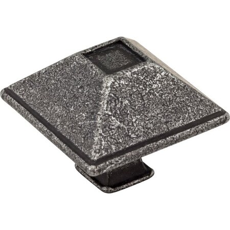 Jeffrey Alexander 1-1/2" Overall Length Distressed Antique Silver Square Tahoe Cabinet Knob 602SIM